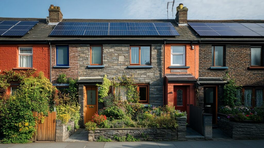 solar panels terrace houses